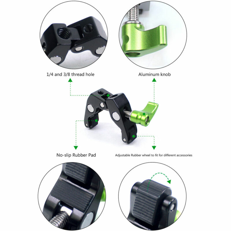 LanParte C clamp with 1/4 and 3/8 thread - Image 3