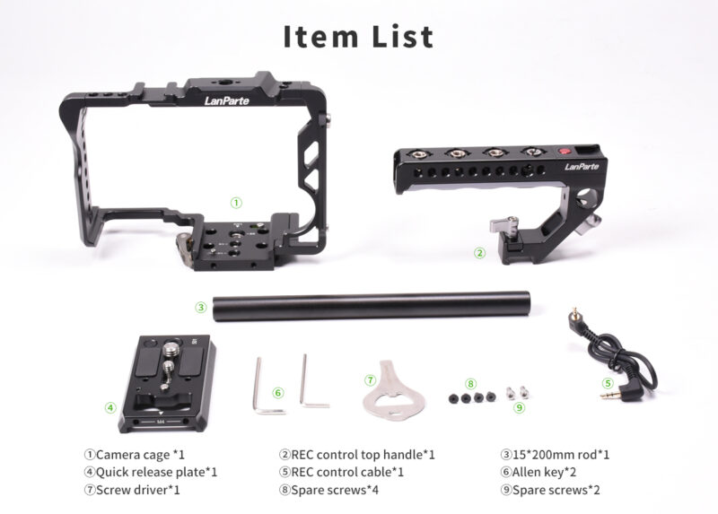 LanParte Panasonic S1H camera cage with R/S LANC top handle - Image 6