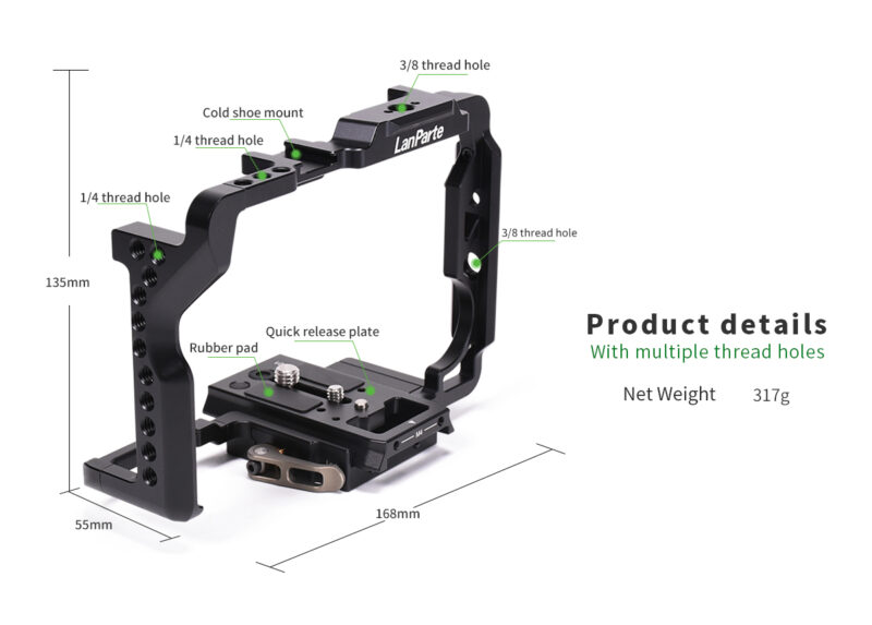 LanParte Panasonic S1H Camera Cage(Cage only) - Image 5