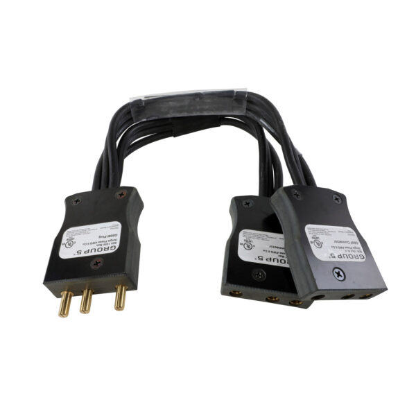 HYPERCORD 2ft 100A Male to (2) 60A Female Stage Pin (Bates) Splitter- 2FER
