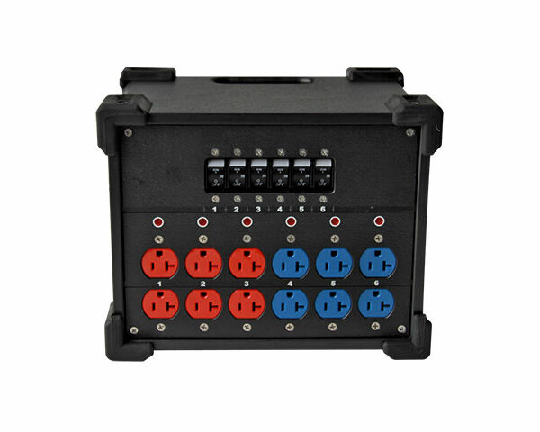 HYPERCORD 100A Stage Pin to Edison Lunch Box (5Breaker/20A each)