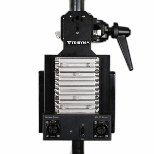 TRIGYN Power U-Bolt 650W 48V/28VDC Universal Quick Release U-Shaped Bracket with Dual Gold Mount Battery Plates BEST for 650W Max LED Fixtures. Vortex 8 Orbiter