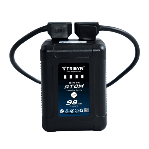 TRIGYN ATOM Pocket-Series 98Wh V Mount Mini Cine Rechargeable Li-ion Battery  TSA Safety On-Board Compliant