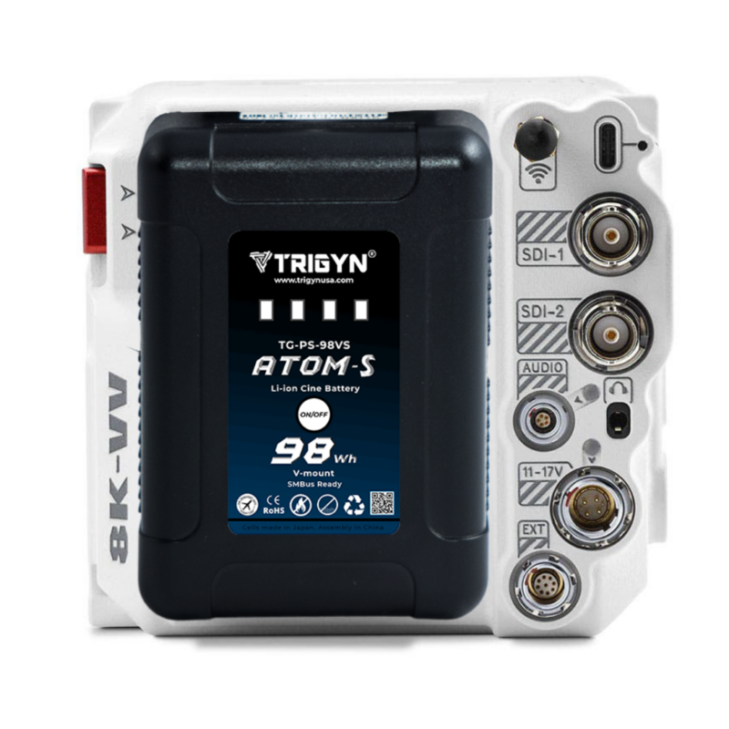 TRIGYN ATOM-S Pocket-series 98Wh SMBus Ready V Mount Mini Cine Rechargeable Li-ion Battery  TSA Safety On-Board Compliant for RED Komodo, V Raptor - Image 4