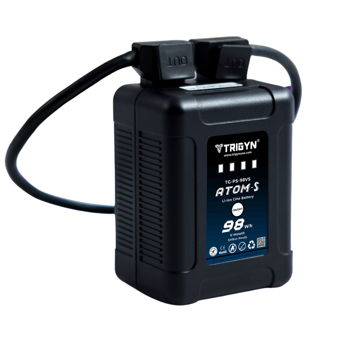TRIGYN ATOM-S Pocket-series 98Wh SMBus Ready V Mount Mini Cine Rechargeable Li-ion Battery  TSA Safety On-Board Compliant for RED Komodo, V Raptor