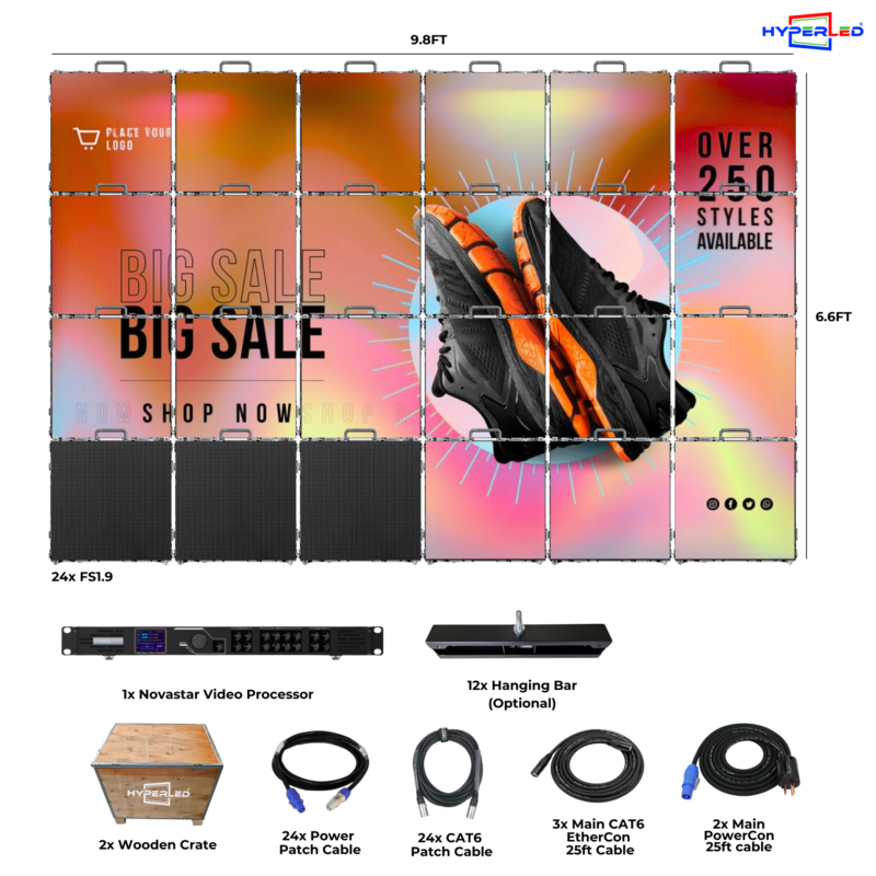HyperLED Indoor Fixed P1.9mm 9.8'by 6.6' LED Video Wall Turnkey Solution