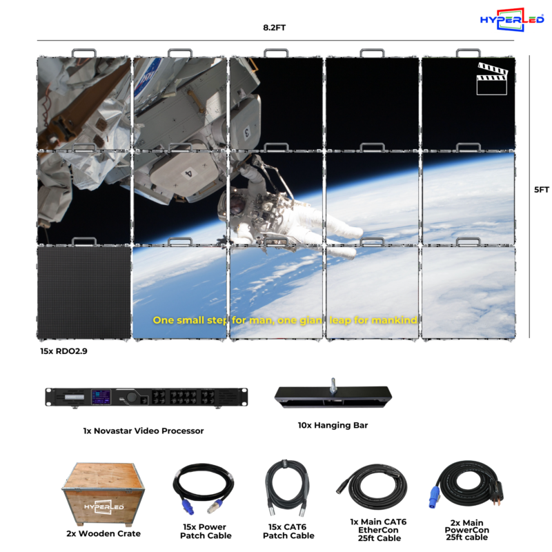 HyperLED Outdoor Rental P3.9mm 8.2' by 5' LED Video Wall Turnkey Solution