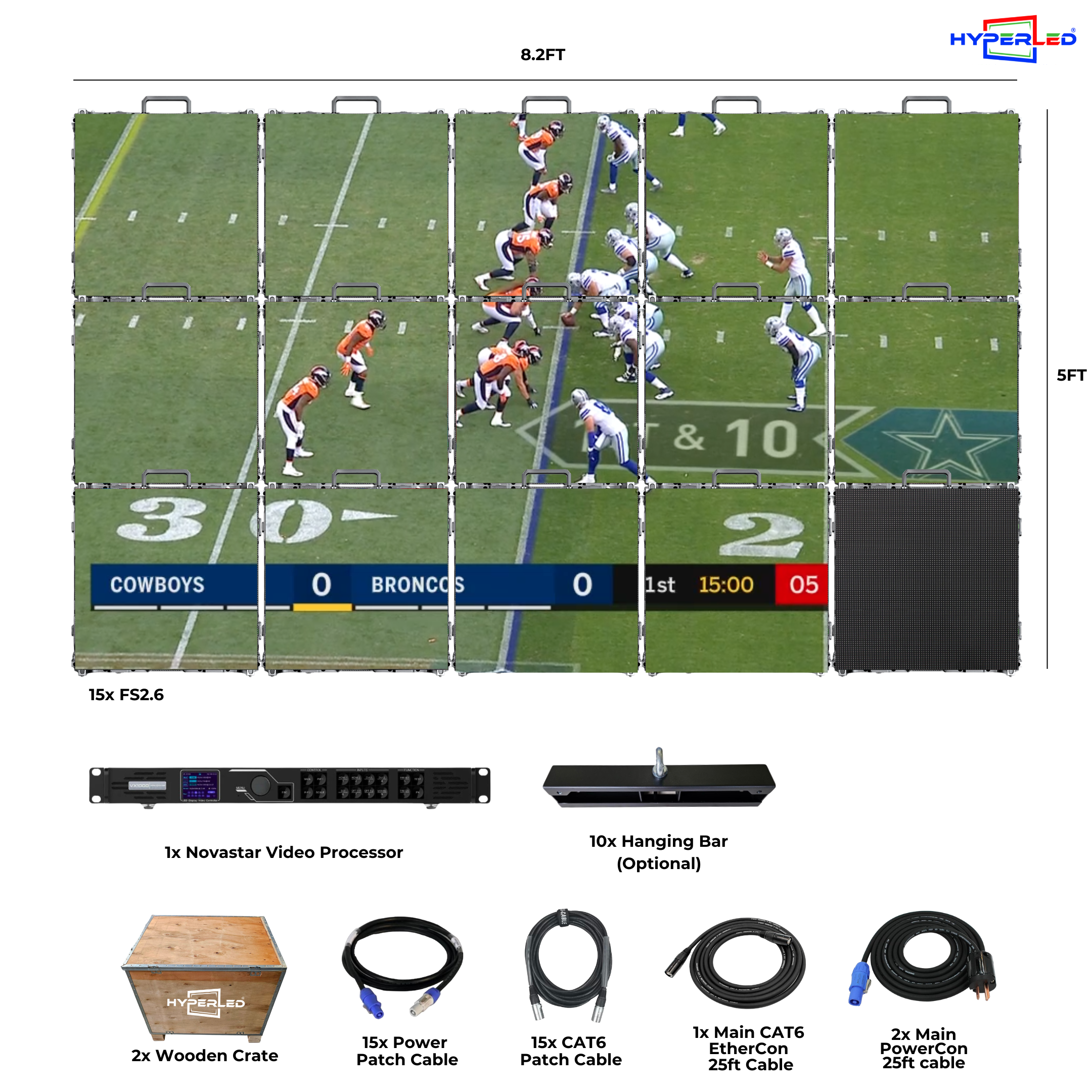 HyperLED Indoor Fixed P2.6mm 8.2'by 5' LED Video Wall Turnkey Solution
