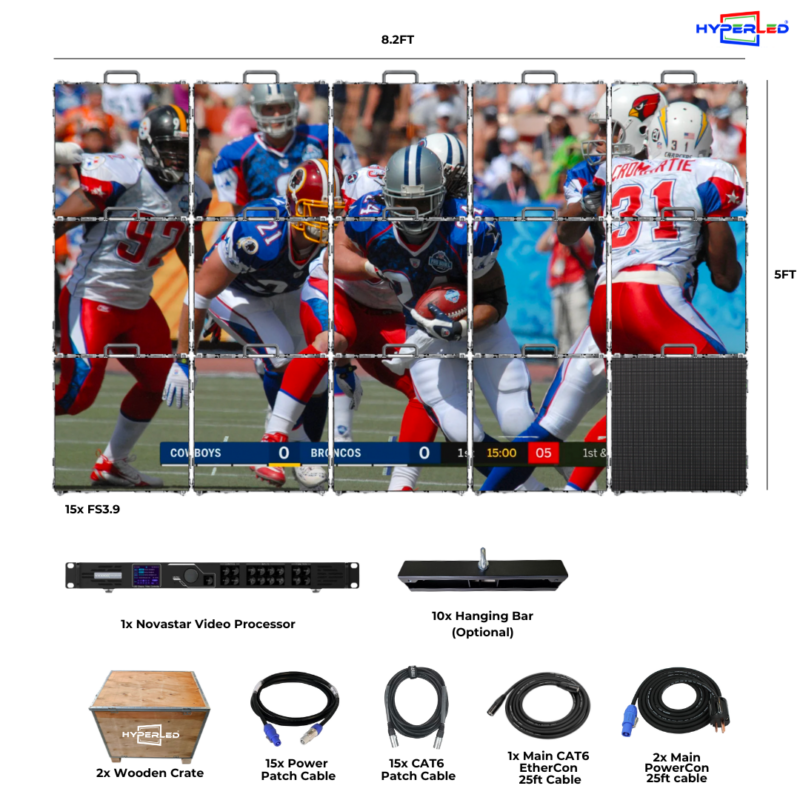 HyperLED Indoor Fixed P3.9mm 8.2'by 5' LED Video Wall Turnkey Solution