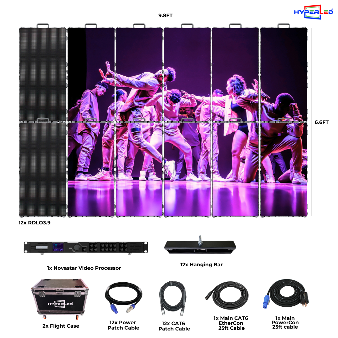 HyperLED RDLO3.9 Outdoor Rental P3.9mm 9.8' by 6.6' LED Video Wall Turnkey Solution