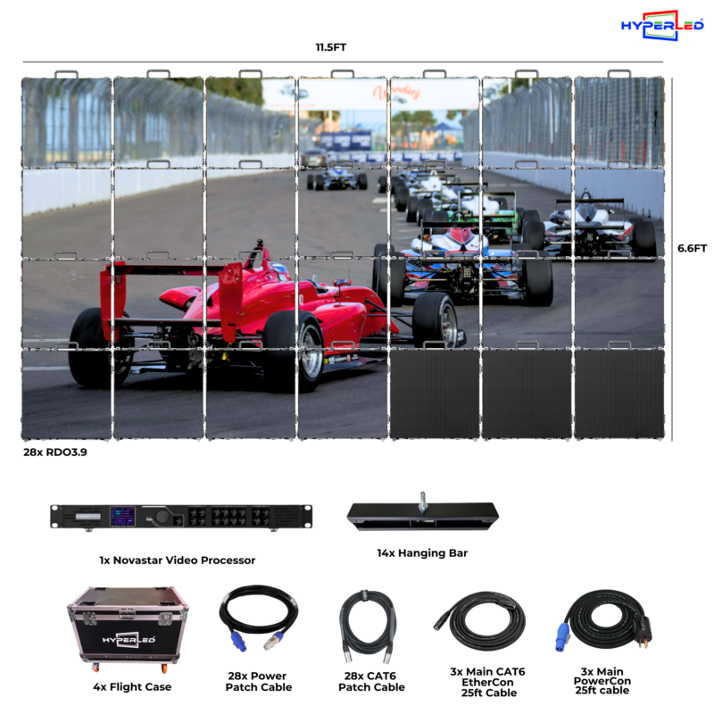 HyperLED Outdoor Rental P3.9mm 11.5' by 6.6' LED Video Wall Turnkey Solution