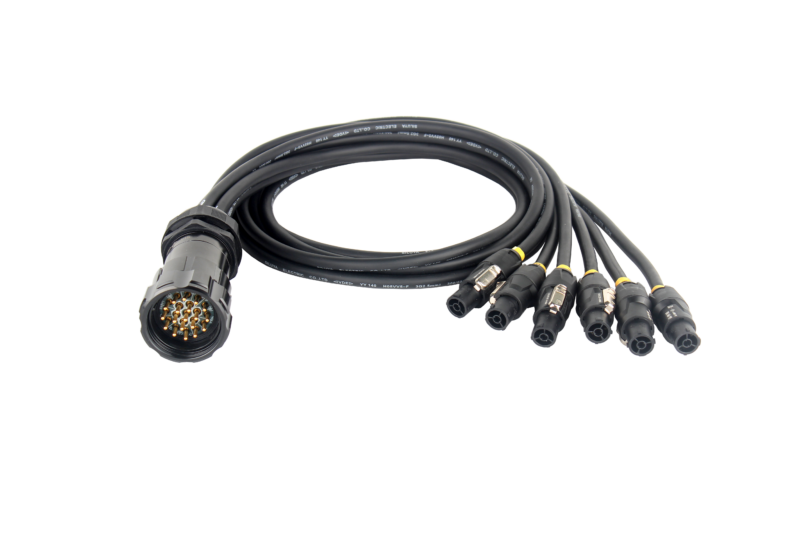 HYPERCORD 6ft 19Pin Male Socapex to 6x PowerCON Breakout Cable